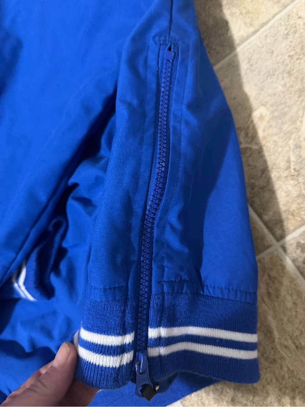 Holloway Royal Blue V-Neck Windbreaker with White Stripe Trim - Picture 2 of 5